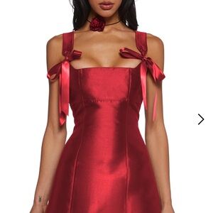 Red Satin Mini Dress